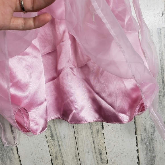 Girls George pink flower lace dress size 4 - Picture 6 of 8